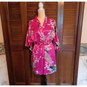 Vintage Hot Pink Chinese Satin Robe